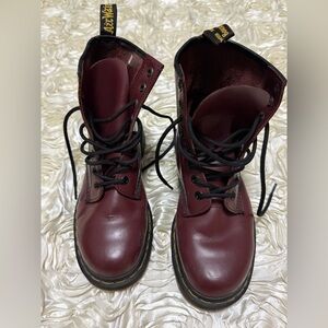 Dr. Martens Burgundy Lace-Up Boots